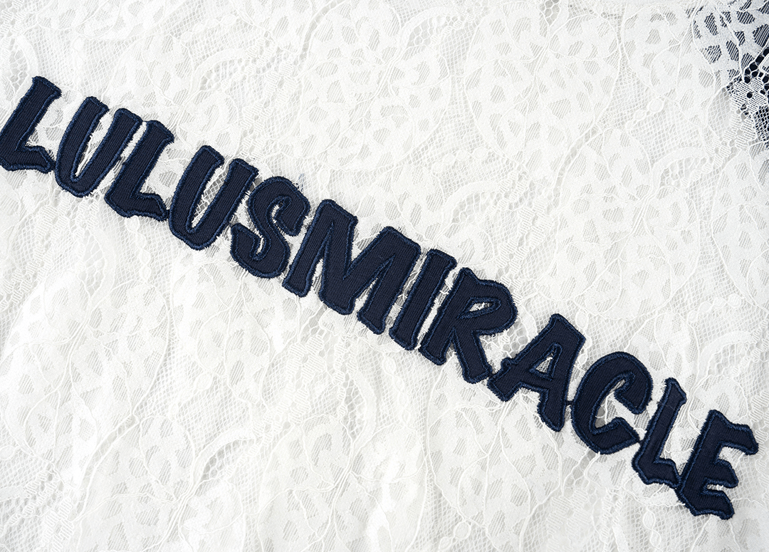 Lace Panel Jersey Tee and Ruffle Mini Skirt Set - COPPING THREADS - LulusMiracle