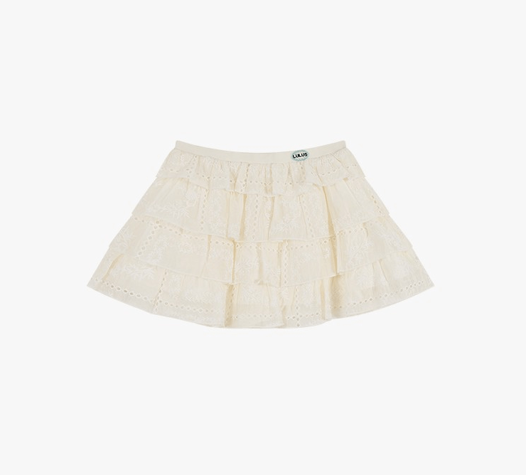 Lace Panel Jersey Tee and Ruffle Mini Skirt Set - COPPING THREADS - LulusMiracle