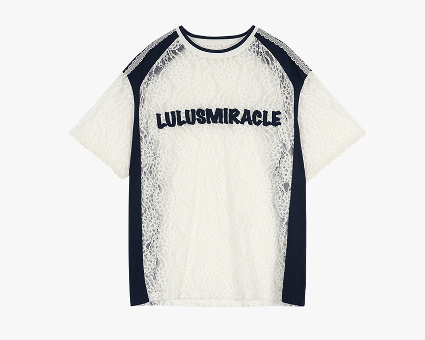 Lace Panel Jersey Tee and Ruffle Mini Skirt Set - COPPING THREADS - LulusMiracle