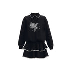 Lace Patchwork Sweatshirt Dress - COPPING THREADS - FRAGILE HEART