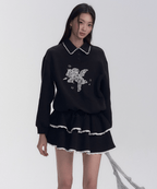 Lace Patchwork Sweatshirt Dress - COPPING THREADS - FRAGILE HEART