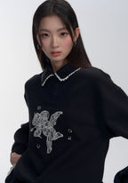 Lace Patchwork Sweatshirt Dress - COPPING THREADS - FRAGILE HEART