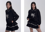 Lace Patchwork Sweatshirt Dress - COPPING THREADS - FRAGILE HEART