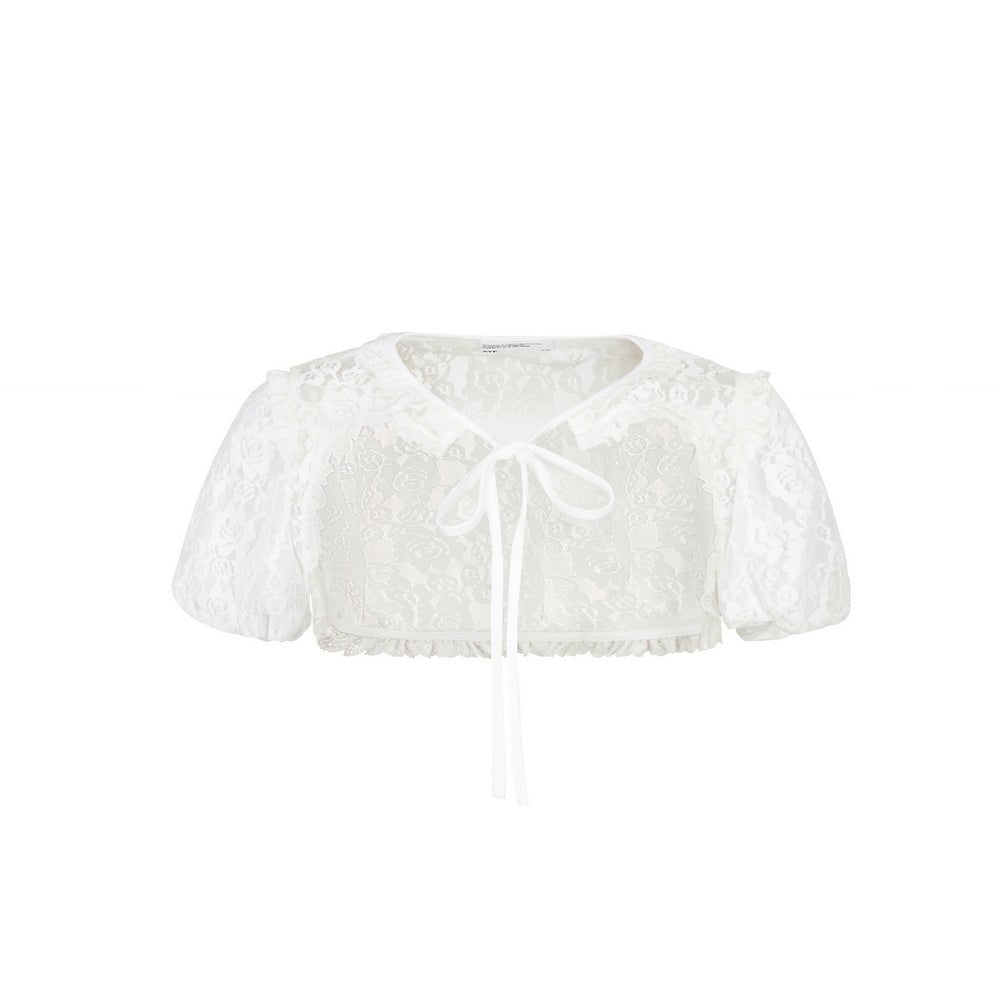 Lace Puff Sleeve Overlay Top - COPPING THREADS - AYF
