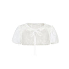 Lace Puff Sleeve Overlay Top - COPPING THREADS - AYF