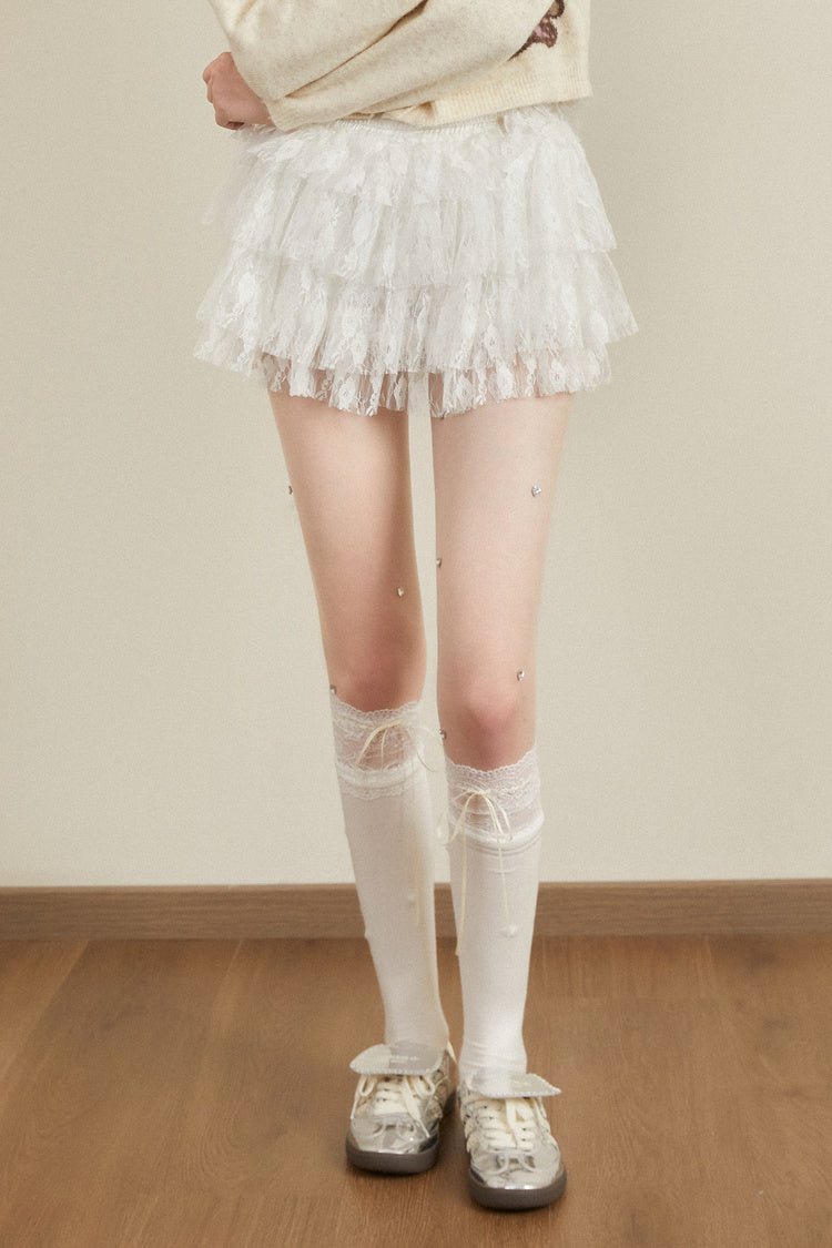 Lace Ruffle Culotte Skirt - COPPING THREADS - AYF