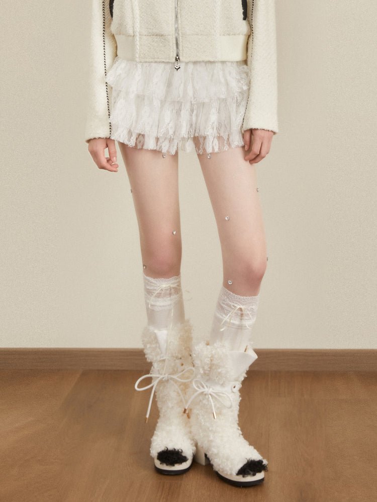 Lace Ruffle Culotte Skirt - COPPING THREADS - AYF