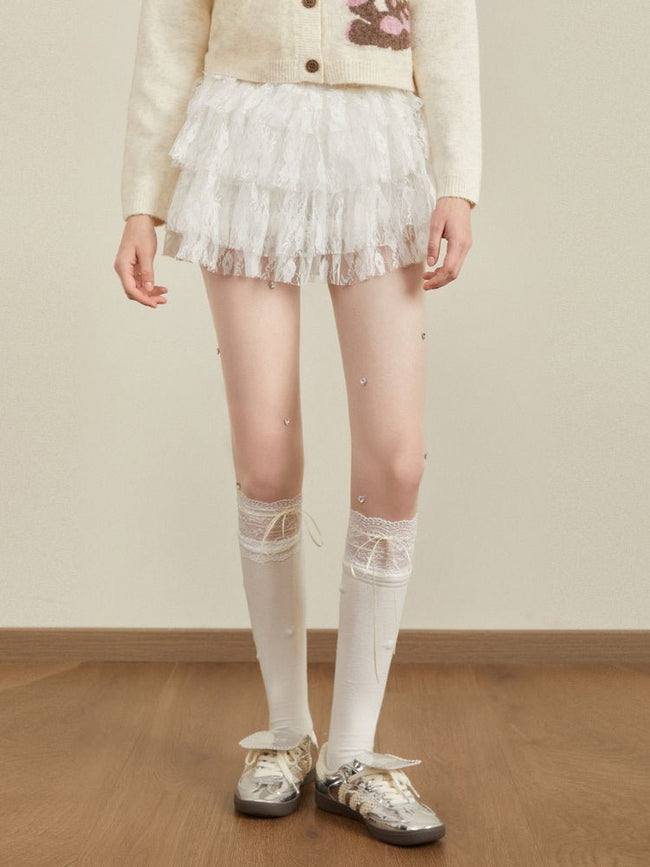 Lace Ruffle Culotte Skirt Main Image