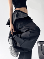 Lace Ruffle Layered Skirt - Paneled Wide Leg Pants - COPPING THREADS - CT Select