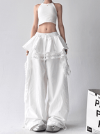 Lace Ruffle Layered Skirt - Paneled Wide Leg Pants - COPPING THREADS - CT Select