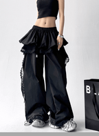 Lace Ruffle Layered Skirt - Paneled Wide Leg Pants - COPPING THREADS - CT Select