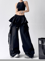 Lace Ruffle Layered Skirt - Paneled Wide Leg Pants - COPPING THREADS - CT Select