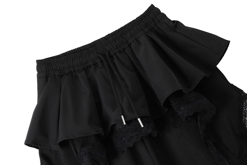 Lace Ruffle Layered Skirt - Paneled Wide Leg Pants - COPPING THREADS - CT Select