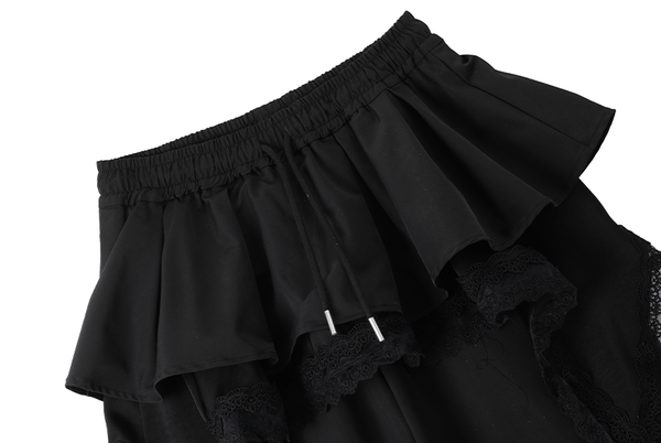 Lace Ruffle Layered Skirt - Paneled Wide Leg Pants - COPPING THREADS - CT Select