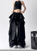 Lace Ruffle Layered Skirt - Paneled Wide Leg Pants - COPPING THREADS - CT Select