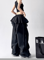 Lace Ruffle Layered Skirt - Paneled Wide Leg Pants - COPPING THREADS - CT Select