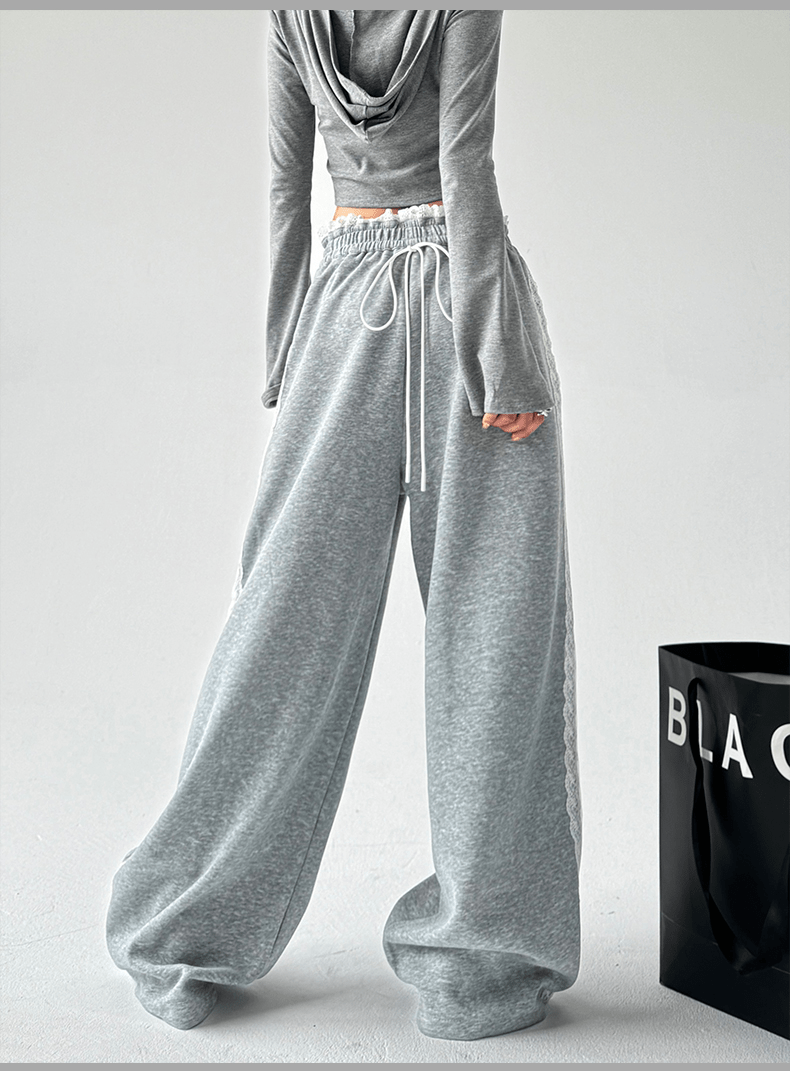 Lace Stripe Wide - Leg Sweatpants - COPPING THREADS - CT Select