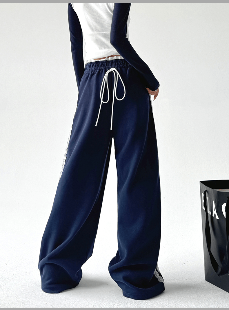 Lace Stripe Wide - Leg Sweatpants - COPPING THREADS - CT Select