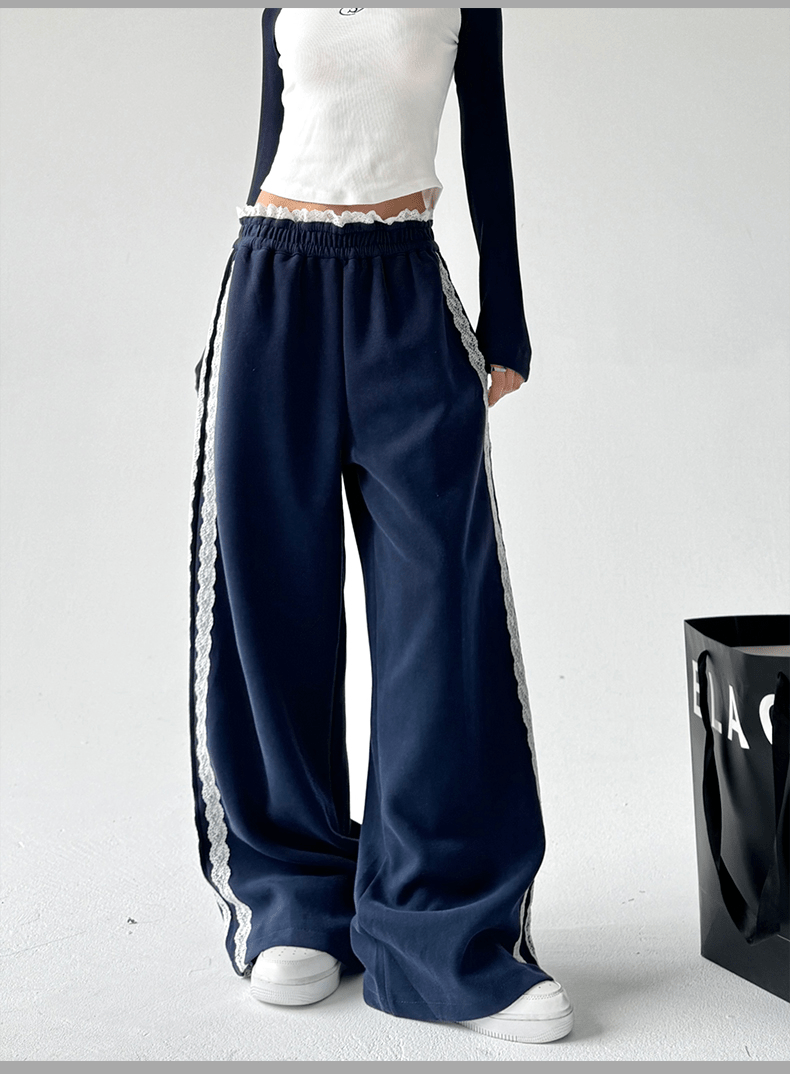 Lace Stripe Wide - Leg Sweatpants - COPPING THREADS - CT Select