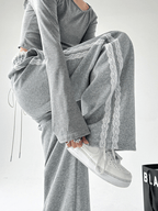 Lace Stripe Wide - Leg Sweatpants - COPPING THREADS - CT Select