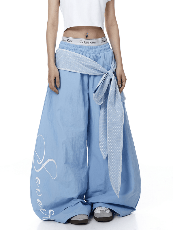 Lace Tie Layered Parachute Pants - COPPING THREADS - CT Select