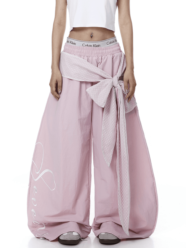 Lace Tie Layered Parachute Pants - COPPING THREADS - CT Select