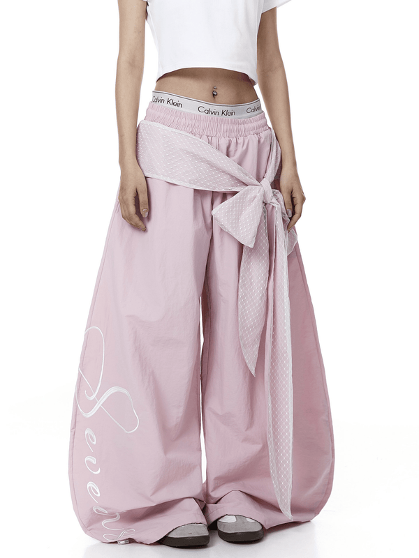 Lace Tie Layered Parachute Pants - COPPING THREADS - CT Select