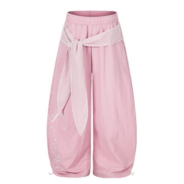 Lace Tie Layered Parachute Pants - COPPING THREADS - CT Select