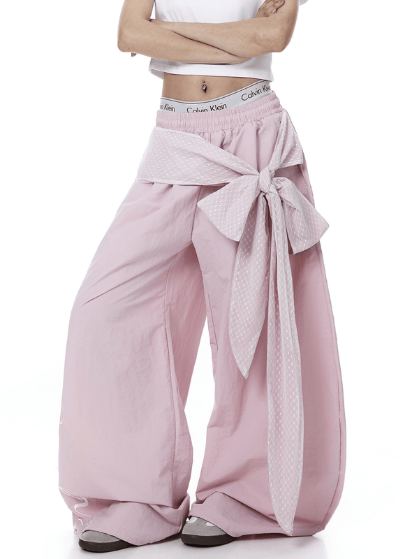 Lace Tie Layered Parachute Pants - COPPING THREADS - CT Select