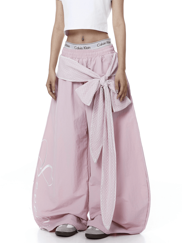 Lace Tie Layered Parachute Pants - COPPING THREADS - CT Select