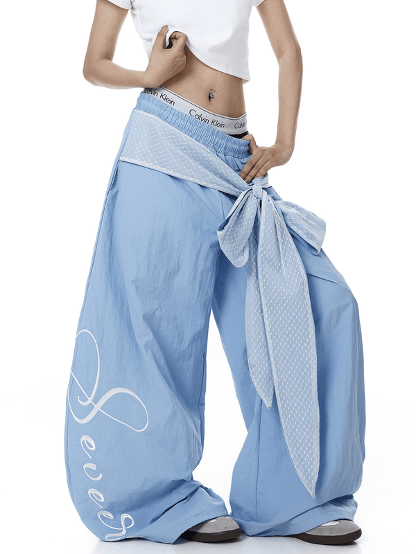 Lace Tie Layered Parachute Pants - COPPING THREADS - CT Select