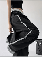 Lace Trim Double Waist Wide - Leg Pants - COPPING THREADS - CT Select