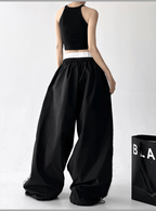 Lace Trim Double Waist Wide - Leg Pants - COPPING THREADS - CT Select