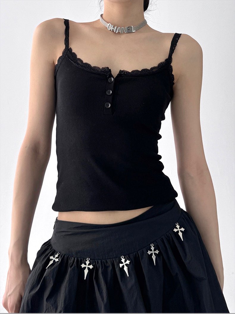 Lace-Trim Fitted Camisole - CT3503 - COPPING THREADS - CT ORIGINALS