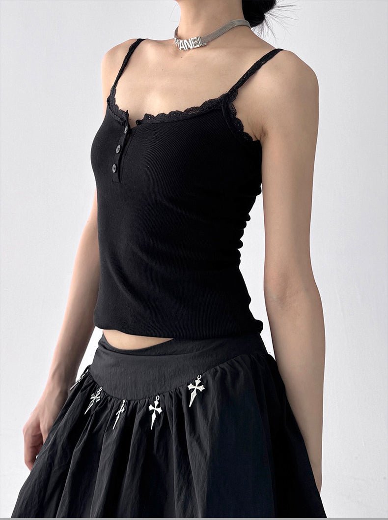 Lace-Trim Fitted Camisole - CT3503 Secondary image