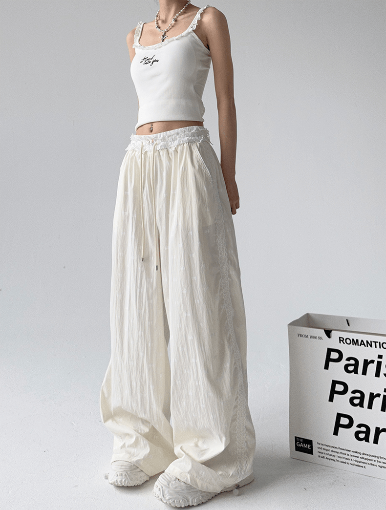 Lace Trim Fitted Ribbed Tank Top - COPPING THREADS - CT Select