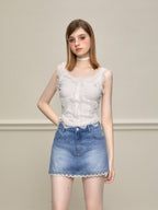 Lace Trim Fitted Tank Top - COPPING THREADS - AYF