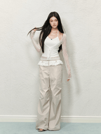 Lace Trim High - Waisted Cargo Pants - COPPING THREADS - AGAM