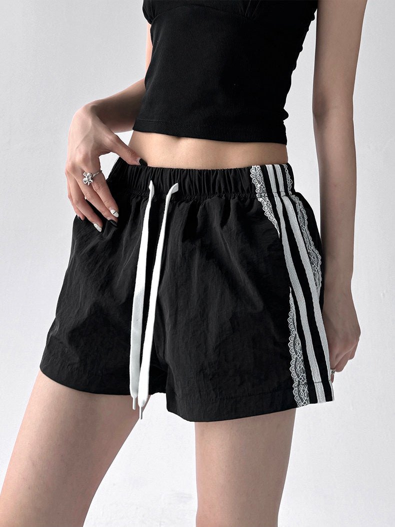 Lace-Trim Side-Stripe Shorts - CT090 - COPPING THREADS - CT ORIGINALS Hauptbild