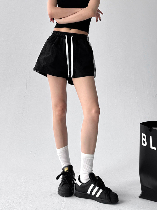 Lace-Trim Side-Stripe Shorts - CT090 - COPPING THREADS - CT ORIGINALS
