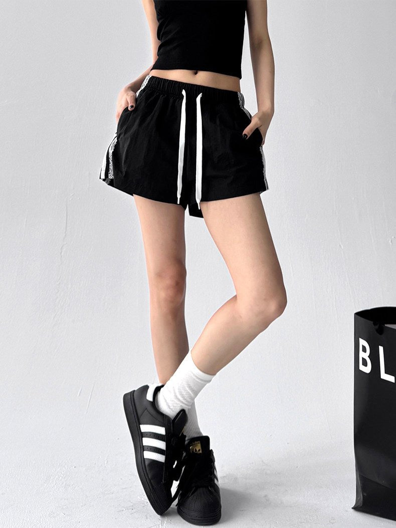 Lace-Trim Side-Stripe Shorts - CT090 - COPPING THREADS - CT ORIGINALS