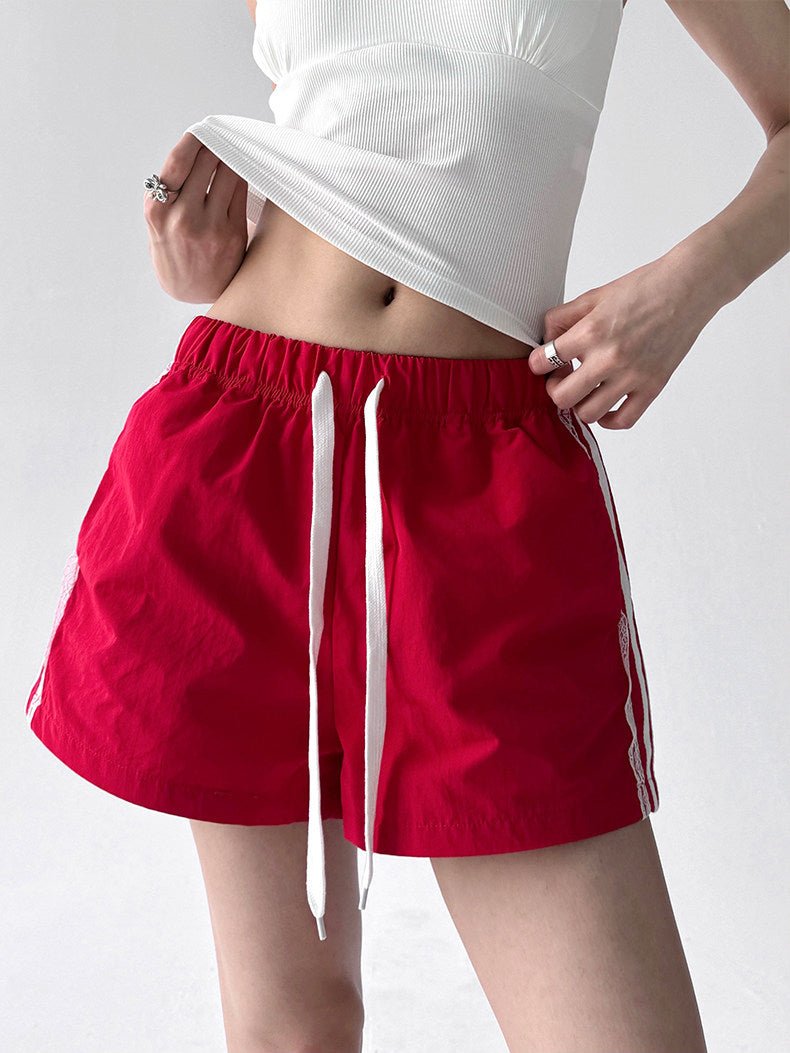 Lace-Trim Side-Stripe Shorts - CT090 - COPPING THREADS - CT ORIGINALS