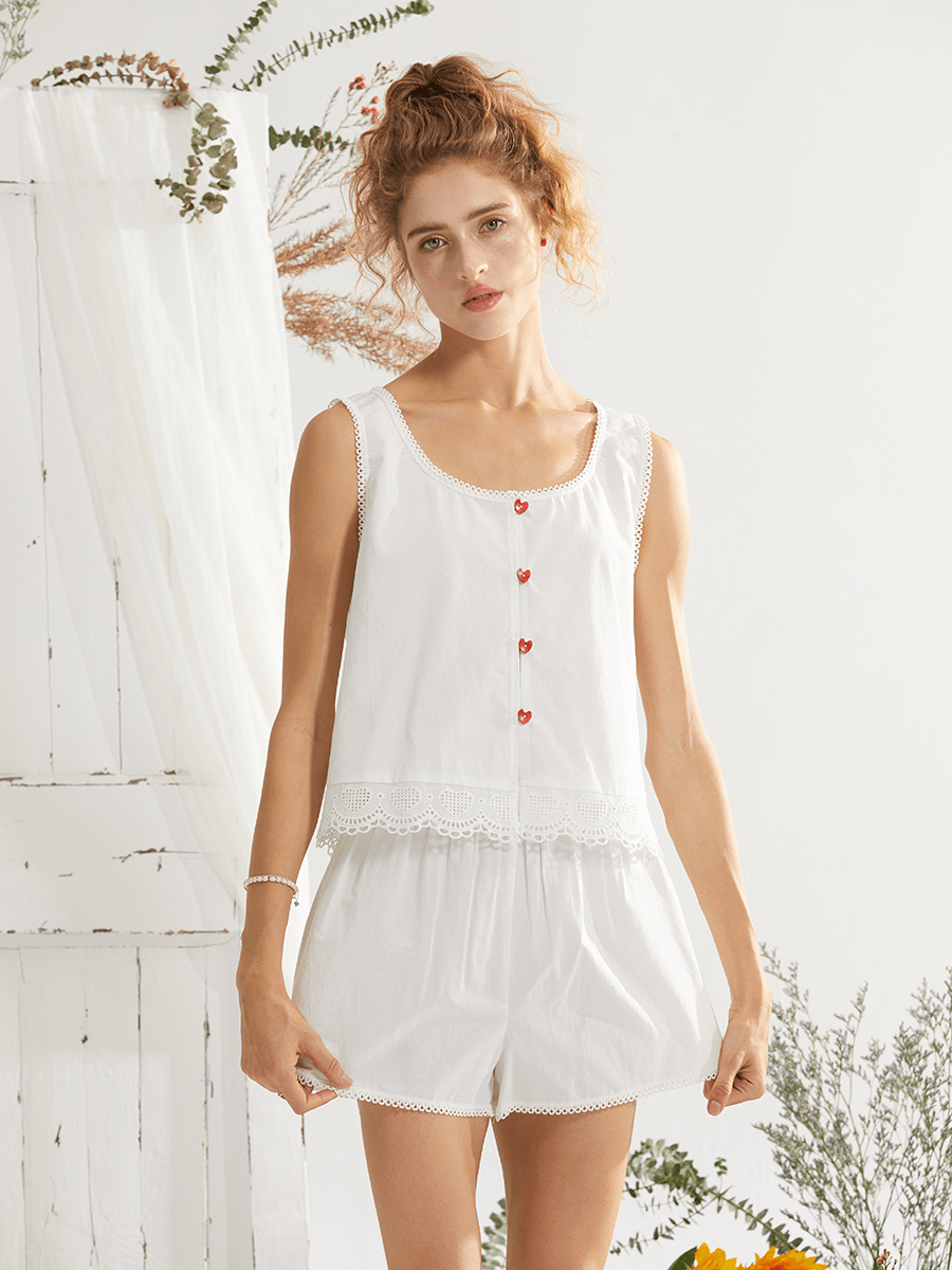 Lace - Trim Sleeveless Lounge Set - COPPING THREADS - CT Dreamscape 메인 이미지