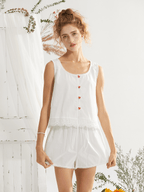 Lace - Trim Sleeveless Lounge Set - COPPING THREADS - CT Dreamscape