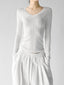 Lace-Trim V-Neck Long-Sleeve T-Shirt - COPPING THREADS - CT ORIGINALS