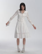 Lace Trim V - Neck Tie Blouse - COPPING THREADS - FRAGILE HEART