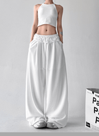 Lace Trim Waist Drawstring Wide - Leg Sweatpants - COPPING THREADS - CT Select