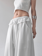 Lace Trim Waist Drawstring Wide - Leg Sweatpants - COPPING THREADS - CT Select