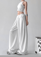 Lace Trim Waist Drawstring Wide - Leg Sweatpants - COPPING THREADS - CT Select