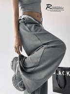 Lace Trim Waist Drawstring Wide - Leg Sweatpants - COPPING THREADS - CT Select